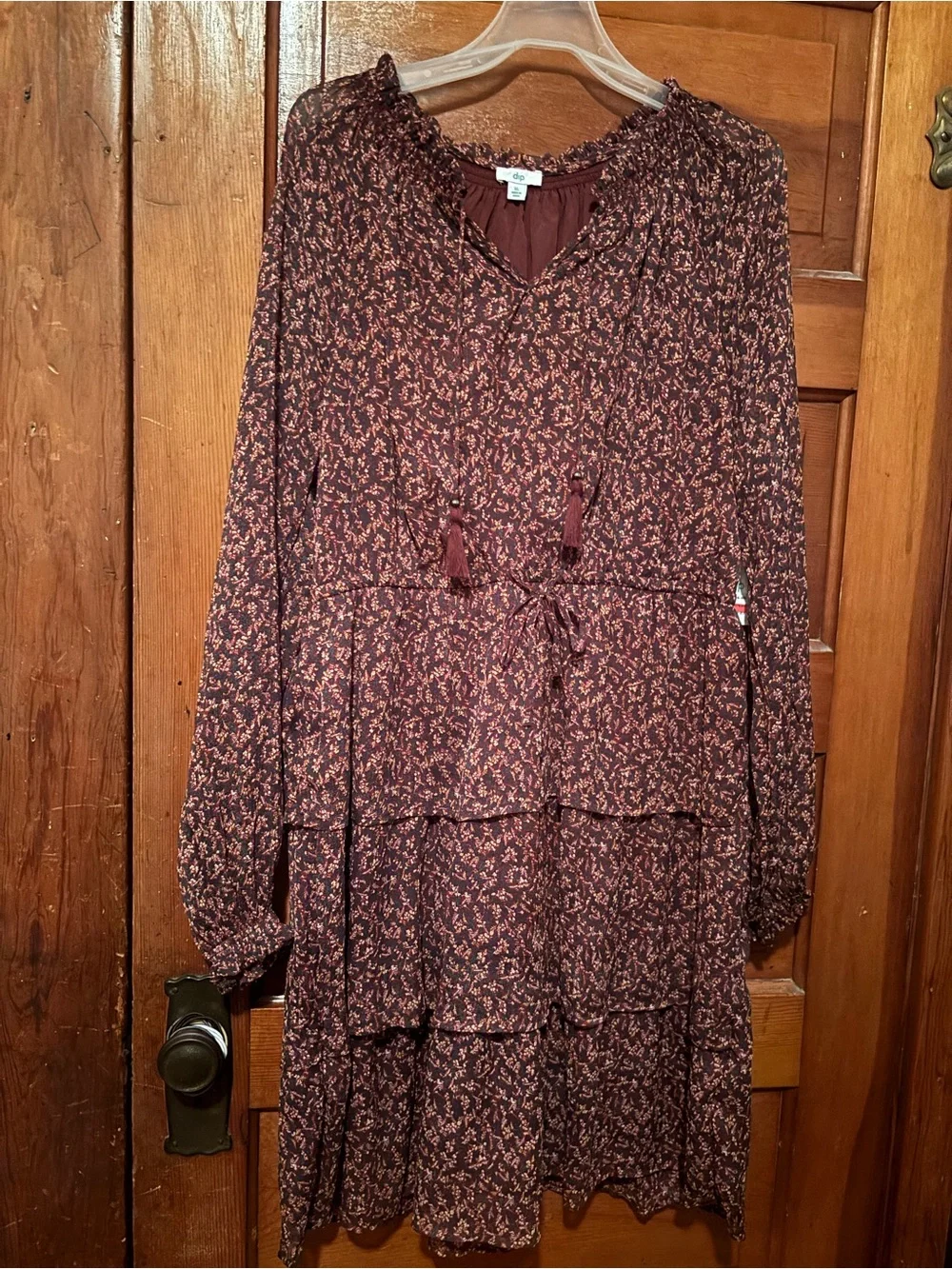 Dip Brand Burgundy/Maroon Floral Dress - Picture 1 of 6